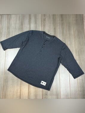 Under Armour Project Rock Henley Shirt Men’s 2XL 3/4 Sleeeve Dark Gray